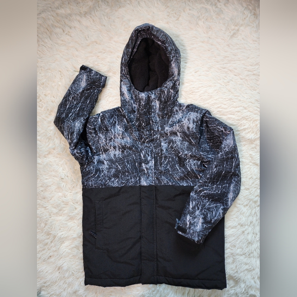Children's Place 3 in 1 jacket with fleece liming. Boys Obsidian Black and Gray